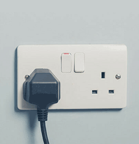 a UK-style electrical wall socket